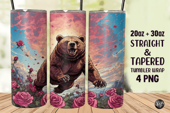 Bear Roses Tumbler Wrap 20oz Skinny Review