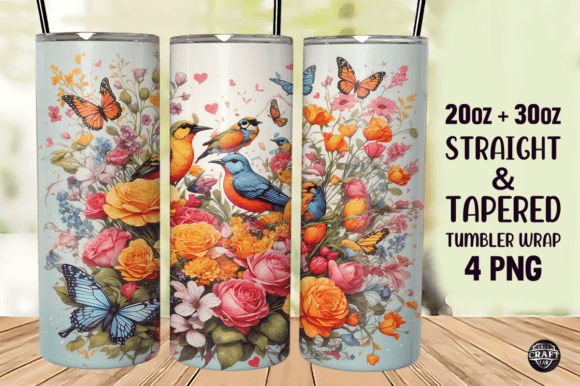 Bird Flowers Tumbler Wrap 20oz Skinny Review