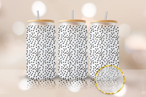Black Dots Libbey Glass Tumbler Wrap PNG