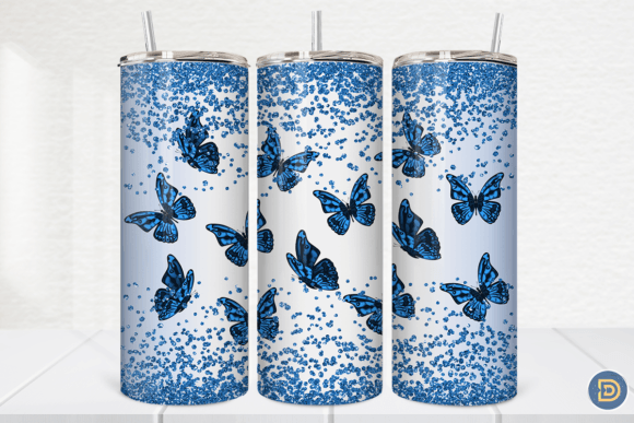 Blue Butterflies 20Oz Skinny Tumbler PNG Review