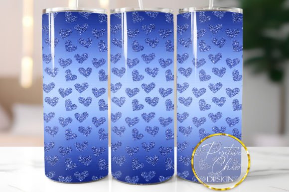 Dark Blue Glitter Hearts Tumbler Wrap Review
