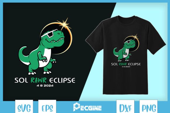 Dino Solar Eclipse 2024 April 8 SVG Review