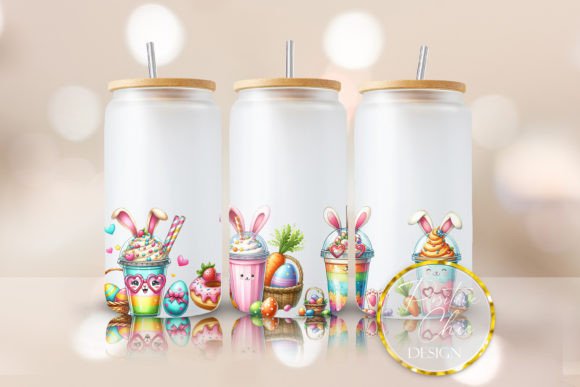 Easter Bunny Glass Tumbler Wrap Design