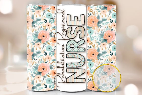 Floral Rehabilitation Nurse Tumbler Wrap
