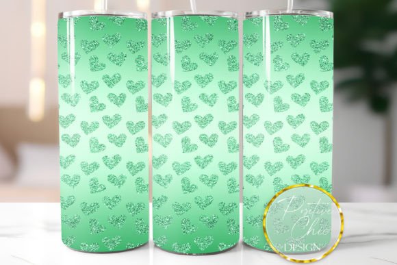 Glitter Tumbler Wrap Green Hearts Design Review