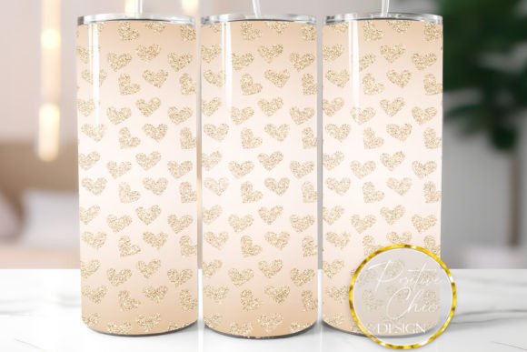 Gold Glitter Hearts Tumbler Wrap Design Review