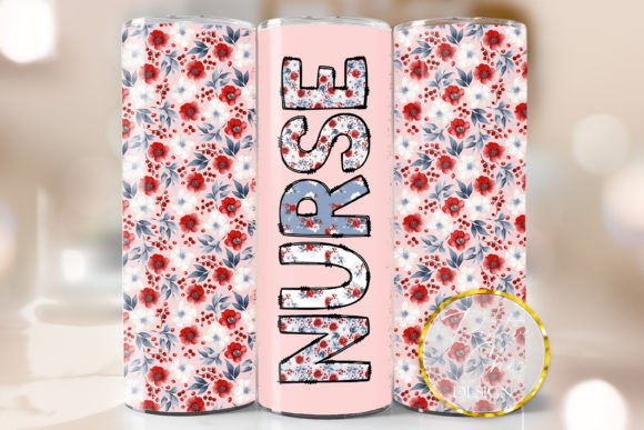 Nurse Tumbler Wrap Floral Sublimation