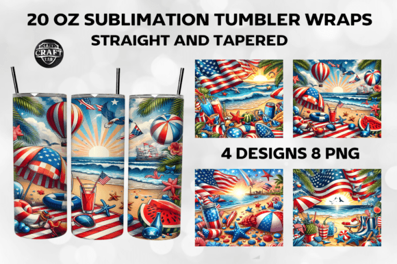Patriotic Beach Skinny Tumbler Wrap 20oz Review