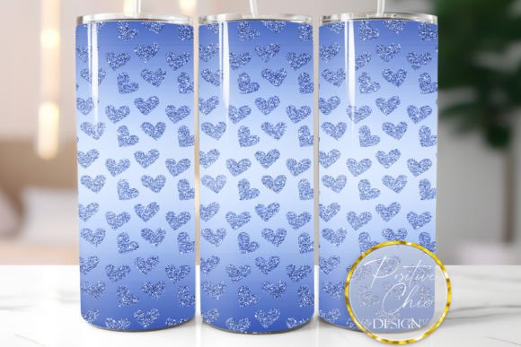 Skinny Tumbler Wrap Blue Glitter Hearts Review