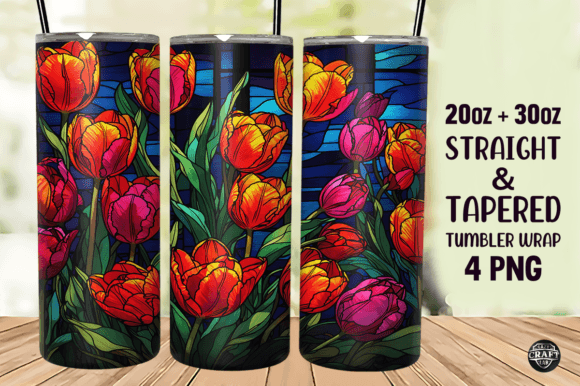 Tulips Flowers Stained Glass Tumbler PNG Review