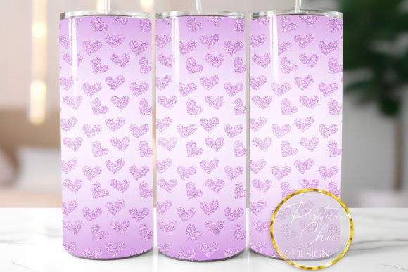 Tumbler Wrap Glitter Hearts Purple PNG Review