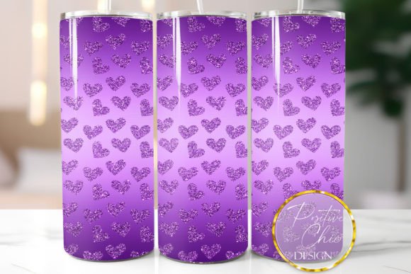 Tumbler Wrap PNG Purple Glitter Hearts Review
