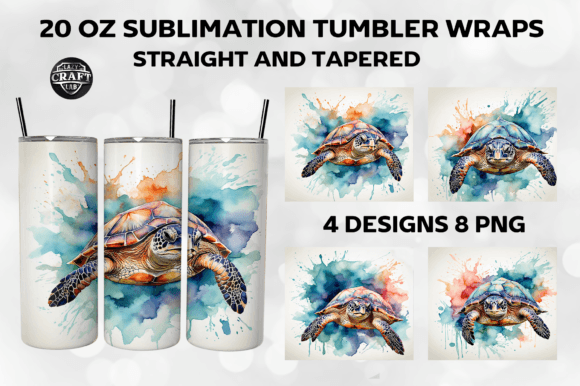 Watercolor Turtle Tumbler Wrap Design Review
