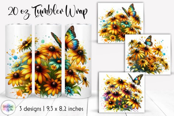 Watercolour Flowers Tumbler Wrap Design Review