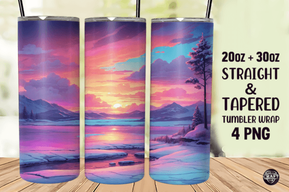 Winter Sunset Tumbler Wrap Design Review